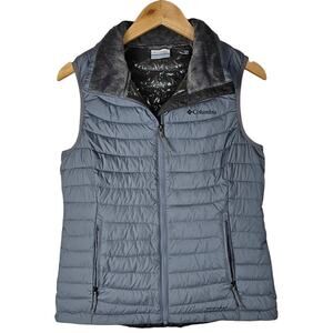 Columbia puffy vest womens size M grey silver lining